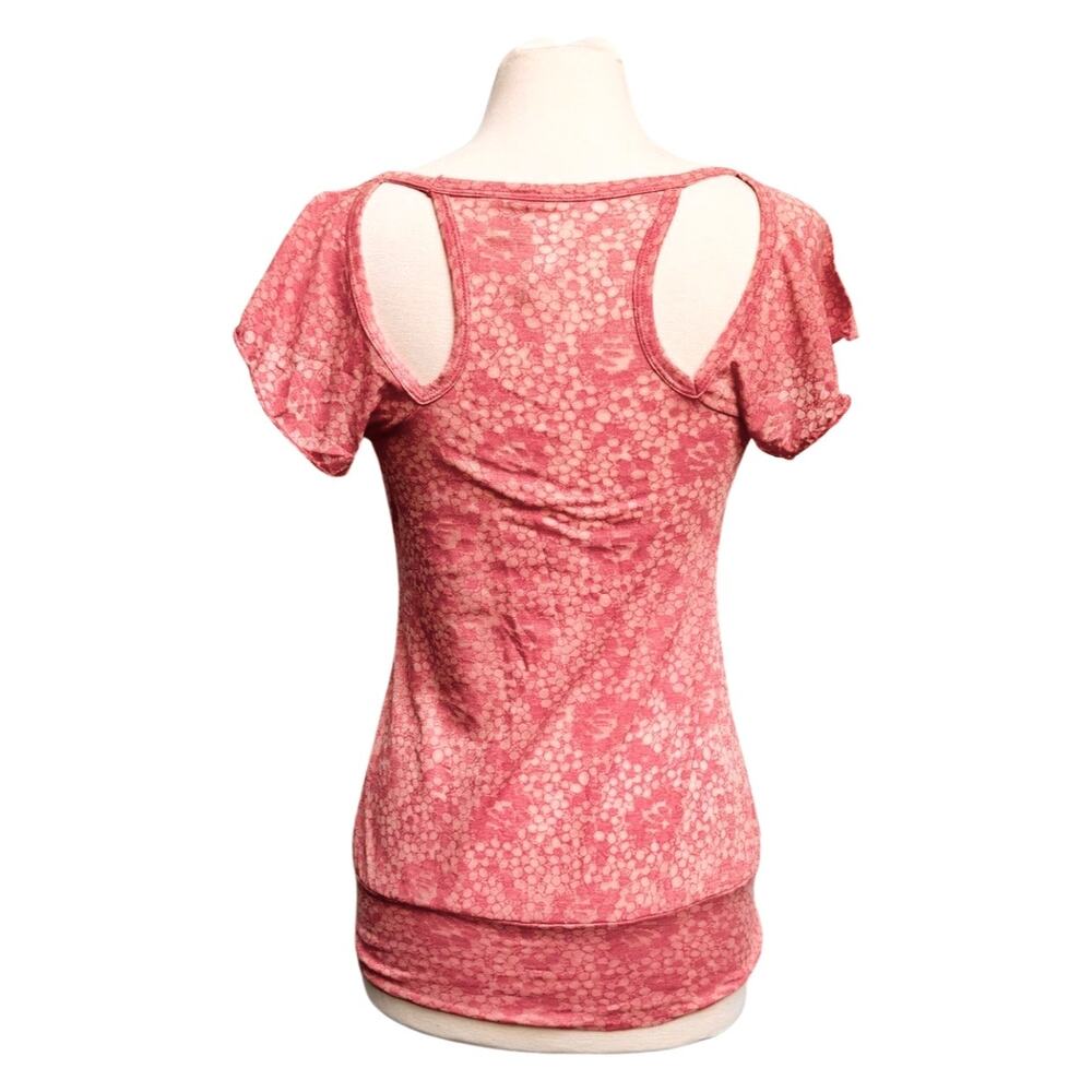 Cutout Flutter Sleeve Burnout Top